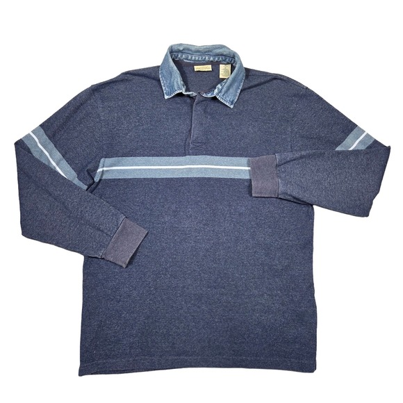 Vintage St Johns Bay Shirt Mens M Long Sleeve Denim Collar 90s Eclectic Grandpa - Picture 1 of 6